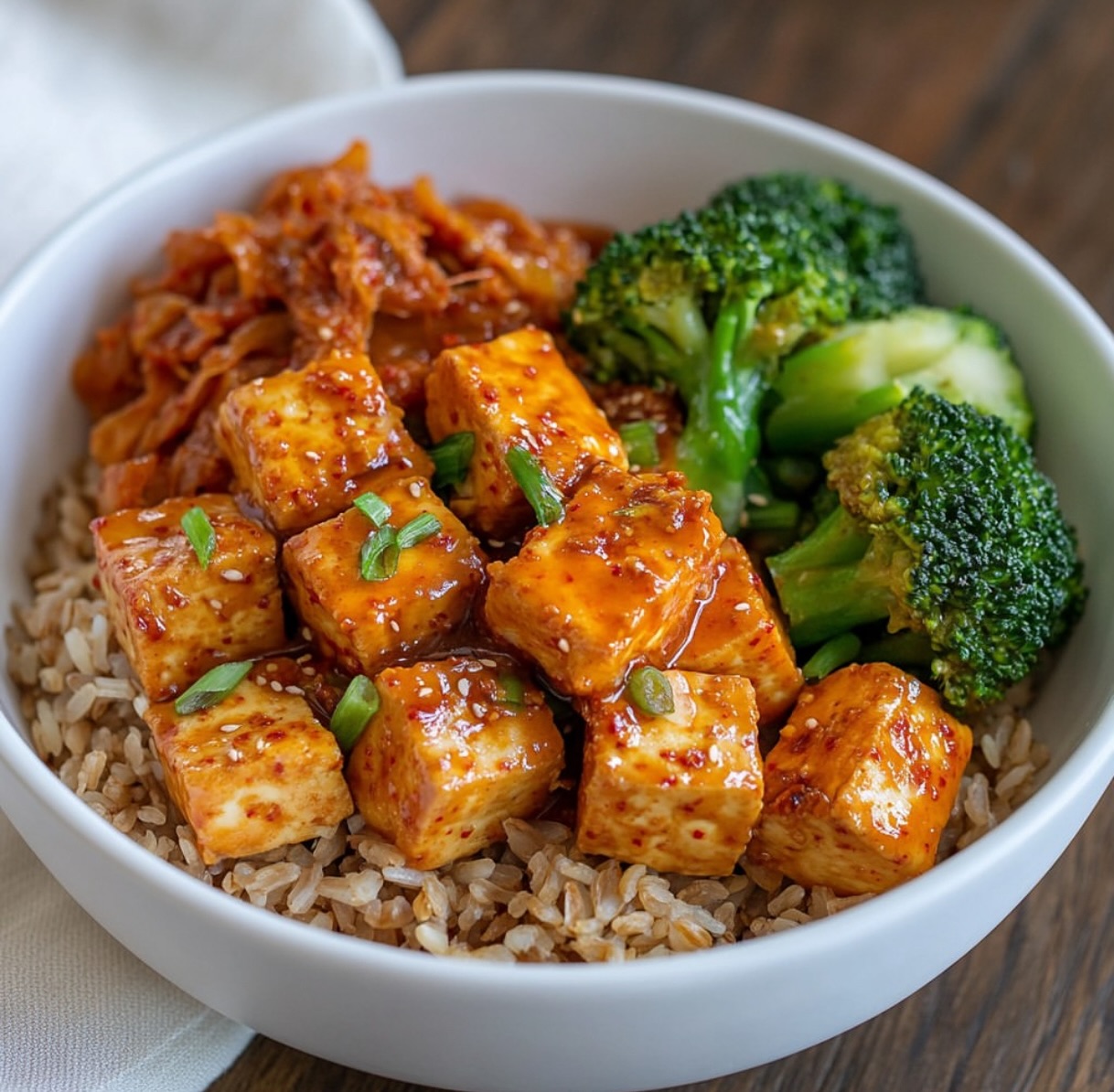 Crispy Baked Tofu with Gochujang Sauce