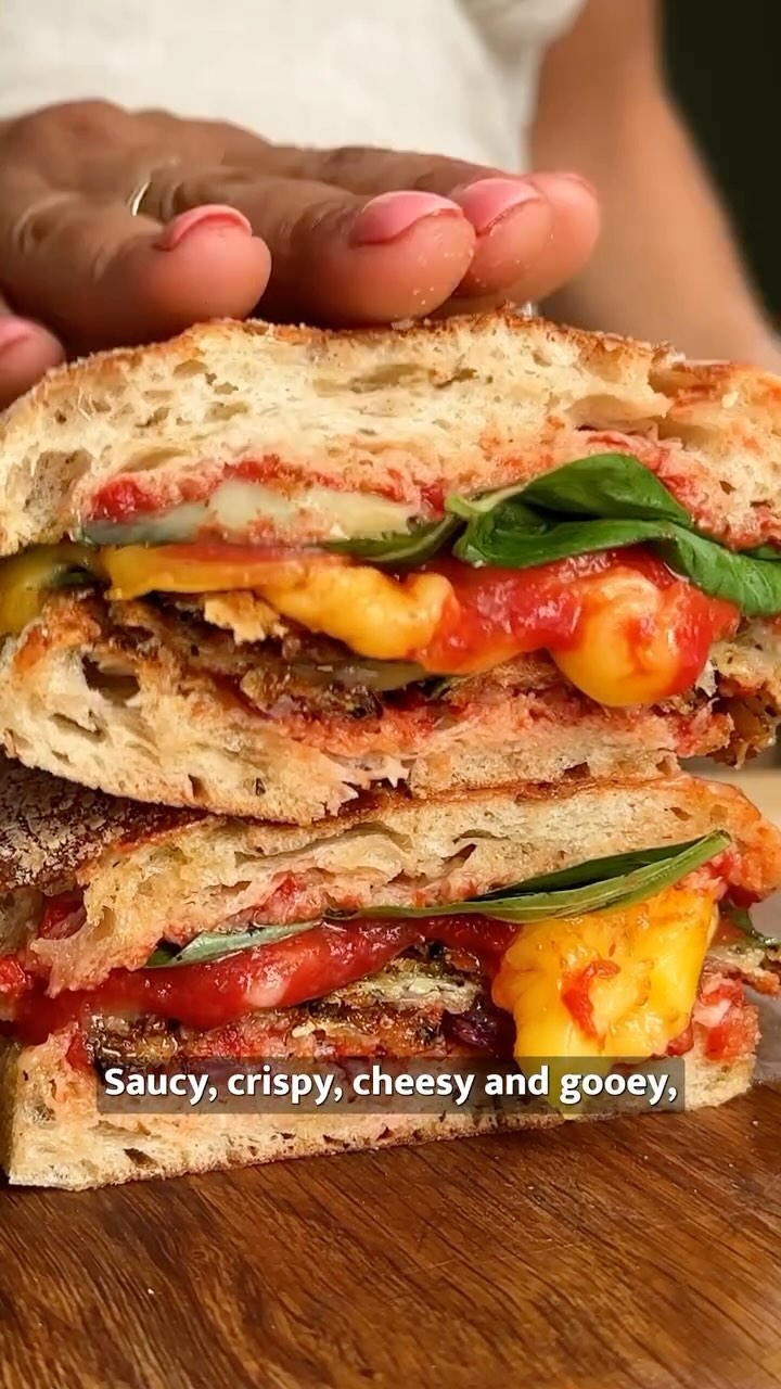 Vegan Courgette Parmigiana Sandwich