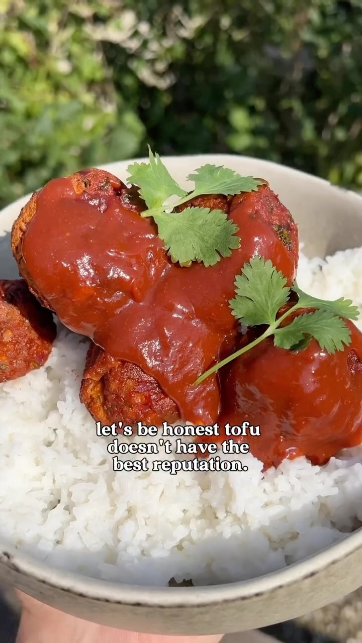 Baked Harissa Tofu Meatballs