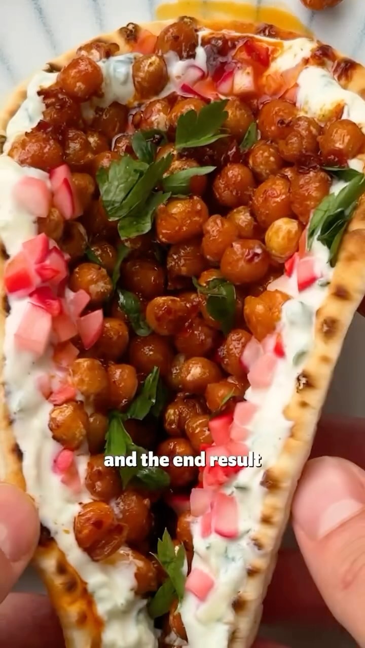 Harissa Chickpea and Tzatziki Flatbreads