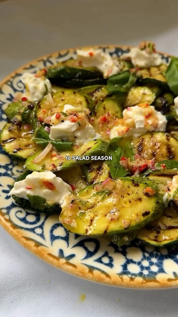 Griddled Zucchini Salad with Straciatella