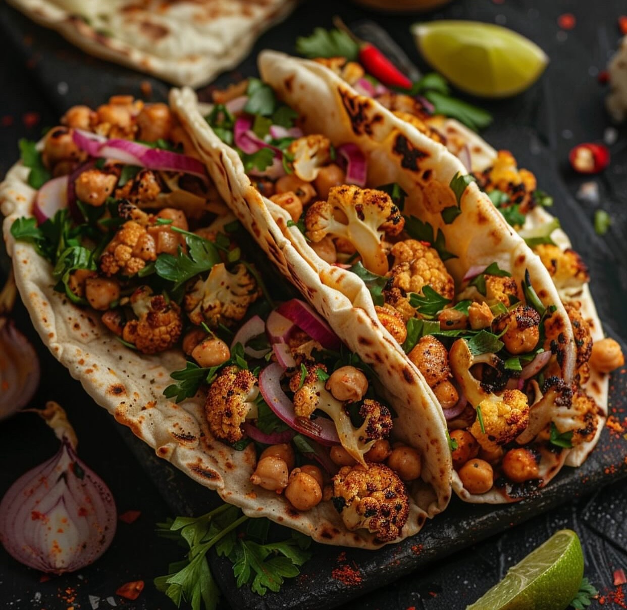 Vegan Shawarma with Roasted Cauliflower and Chickpeas