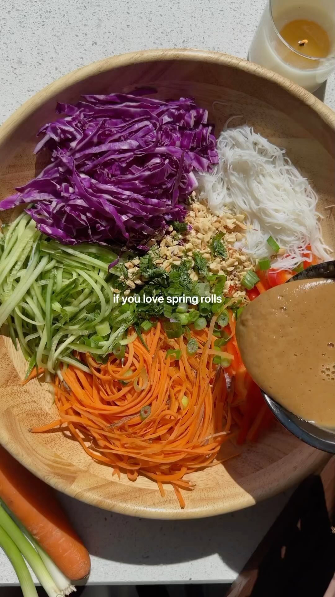 Spring Roll Salad with Peanut Sauce