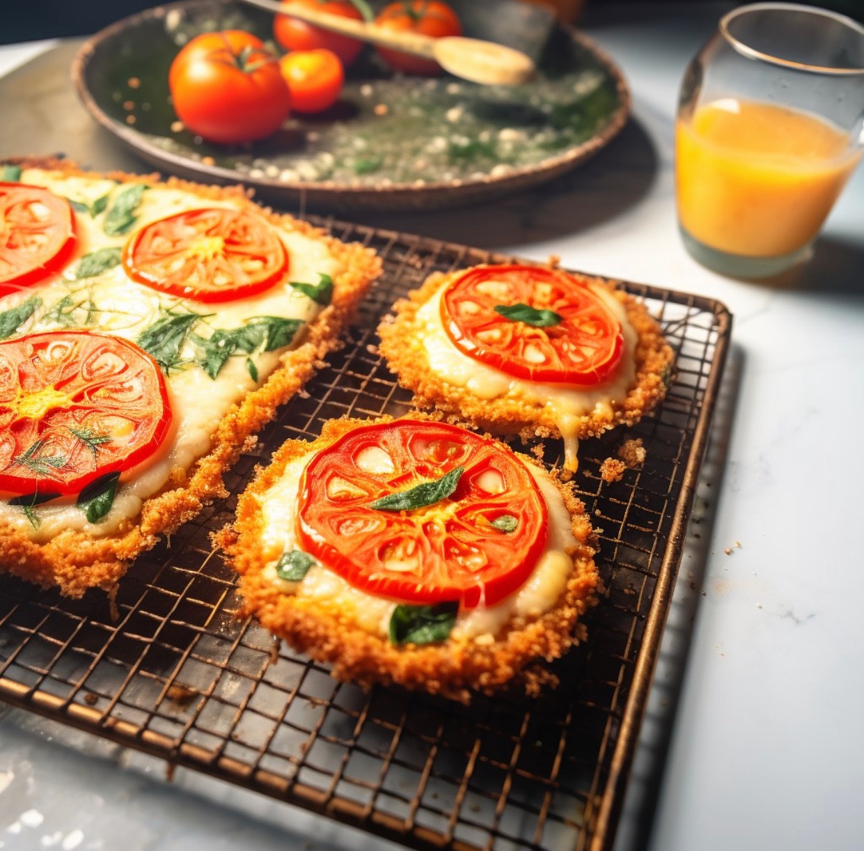 Quinoa Crusted Tofu Parmesan