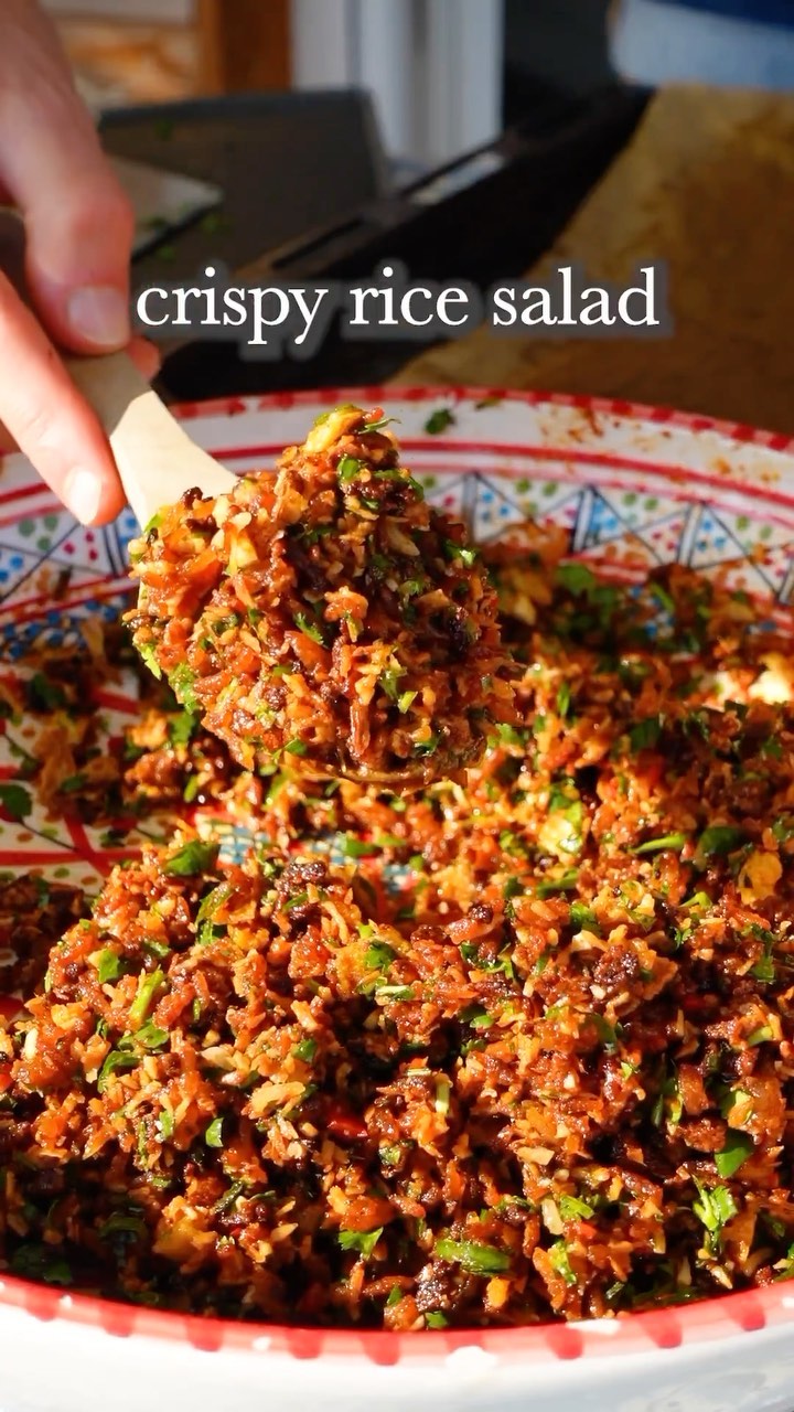 Vegan Nam Khao Crispy Rice Salad