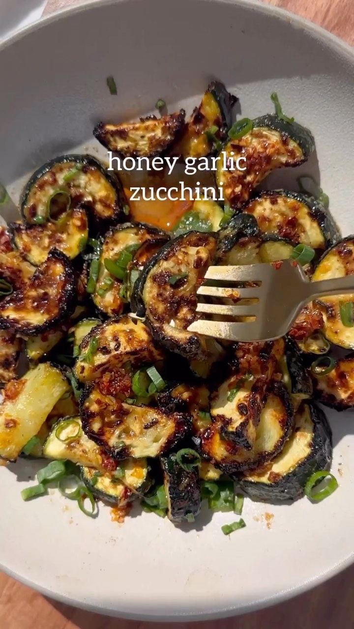 Honey Garlic Air-Fried Zucchini