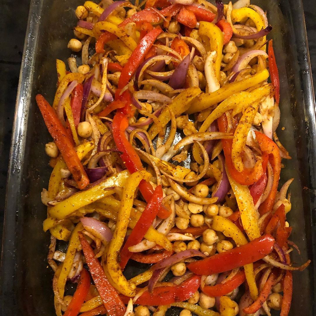 Spicy Chickpea Fajitas with Bell Peppers and Onion