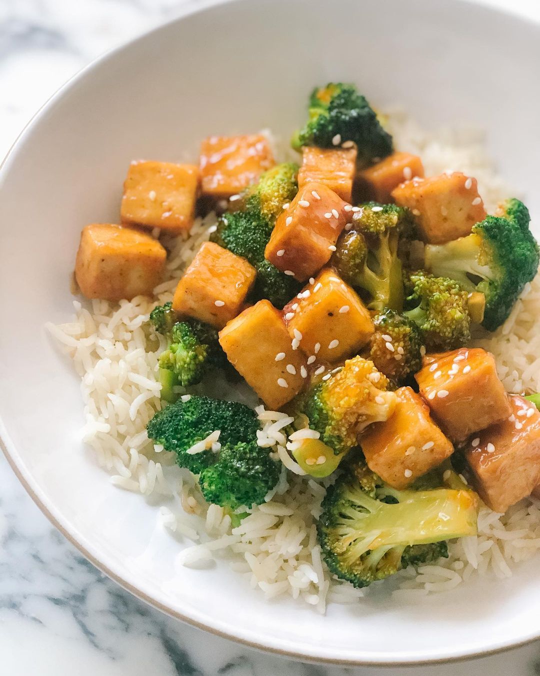 Sweet and Spicy Tofu with Broccoli