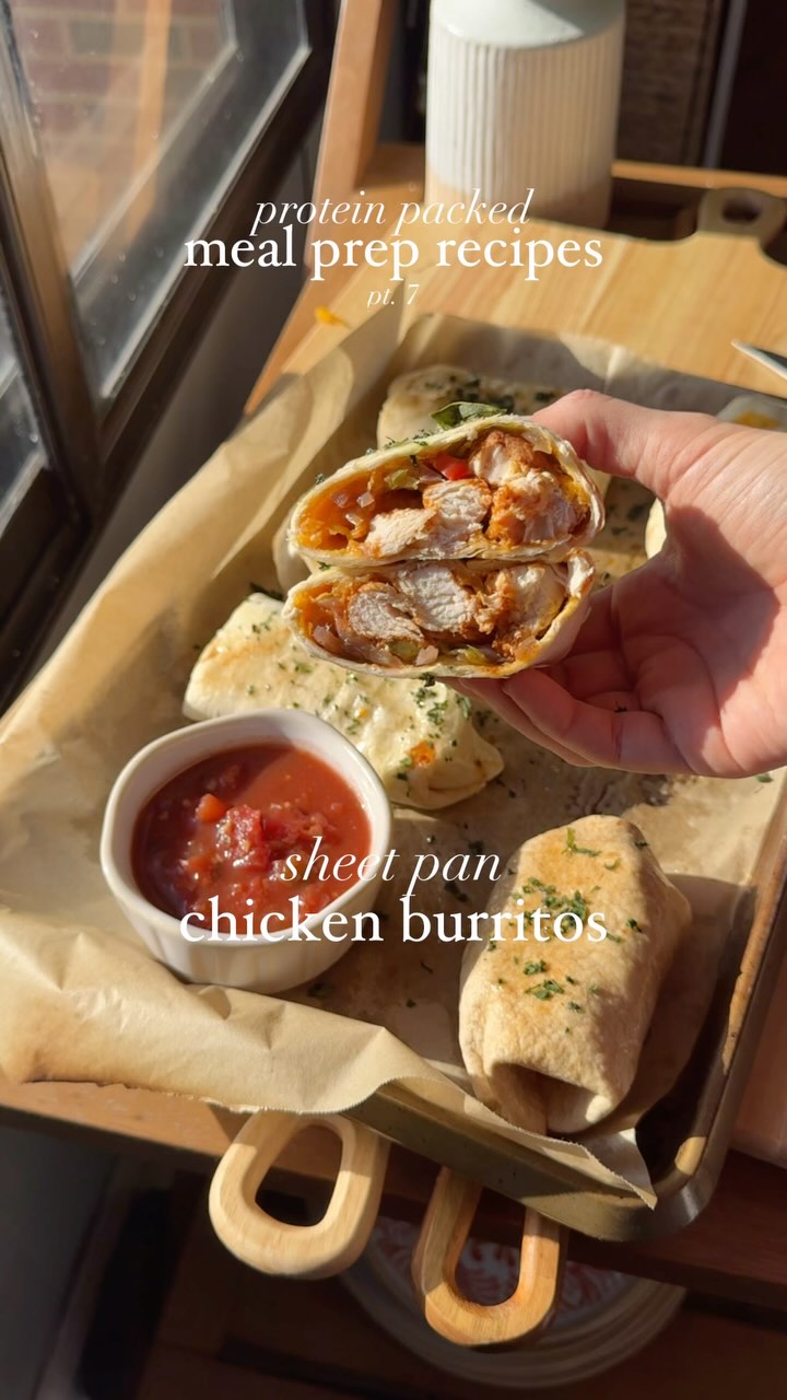 Sheet Pan Meal Prep Chicken Burritos