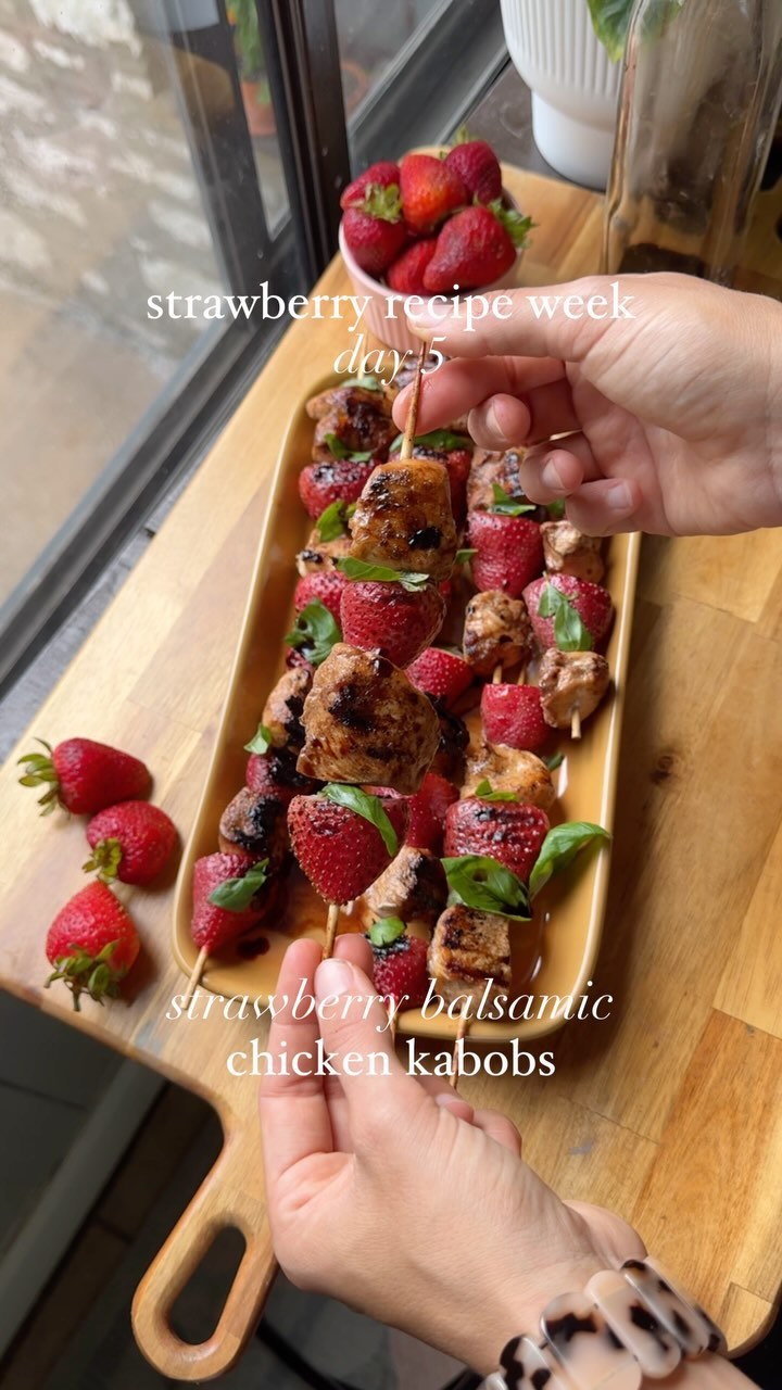 Balsamic Chicken and Strawberry Kabobs