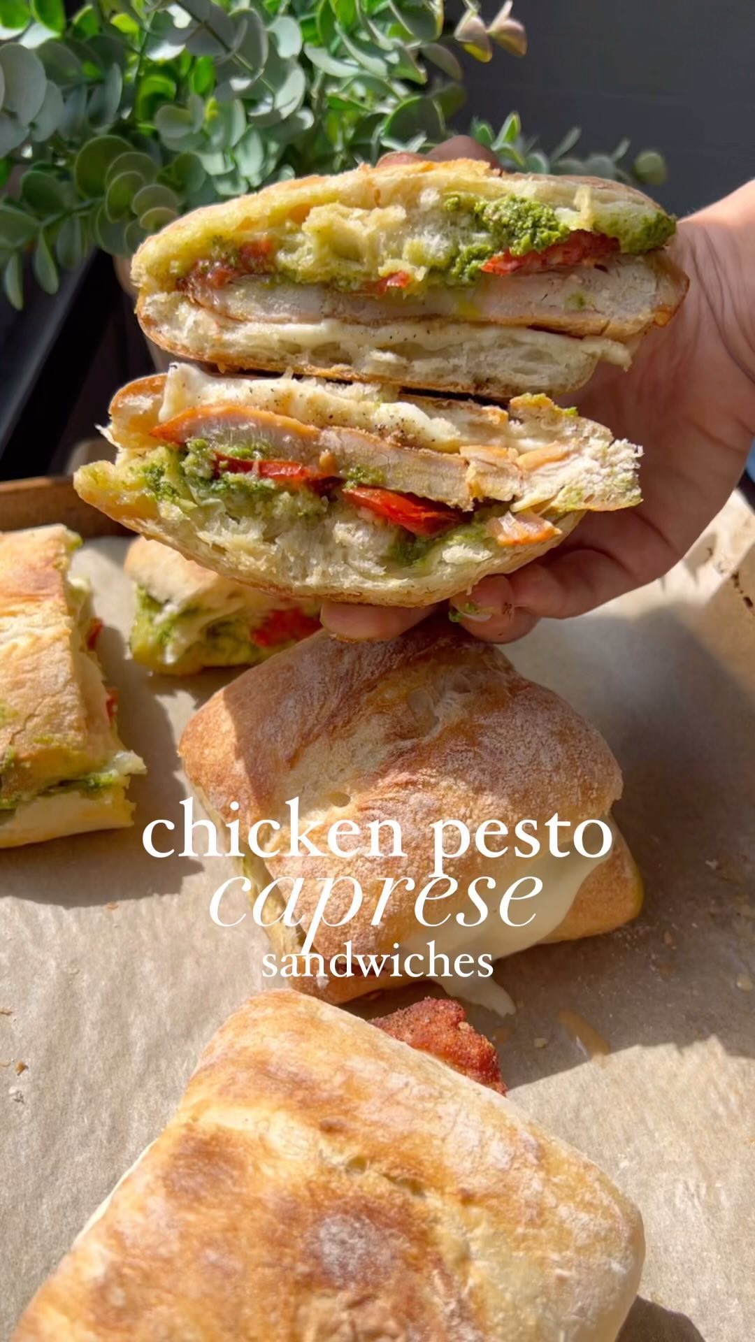 Chicken Pesto Caprese Sandwiches