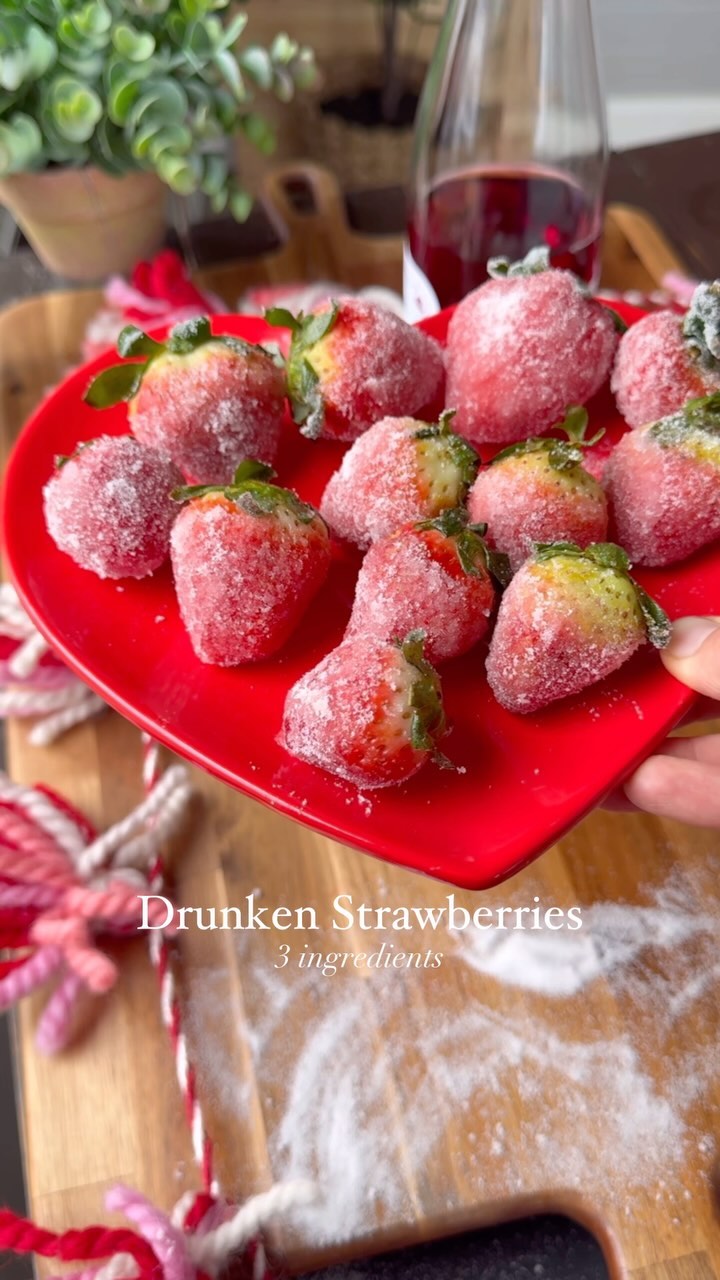 Drunken Strawberries for Valentine's Day