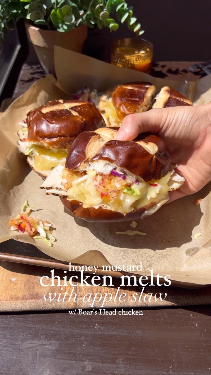 Honey Mustard Chicken Melt with Apple Slaw