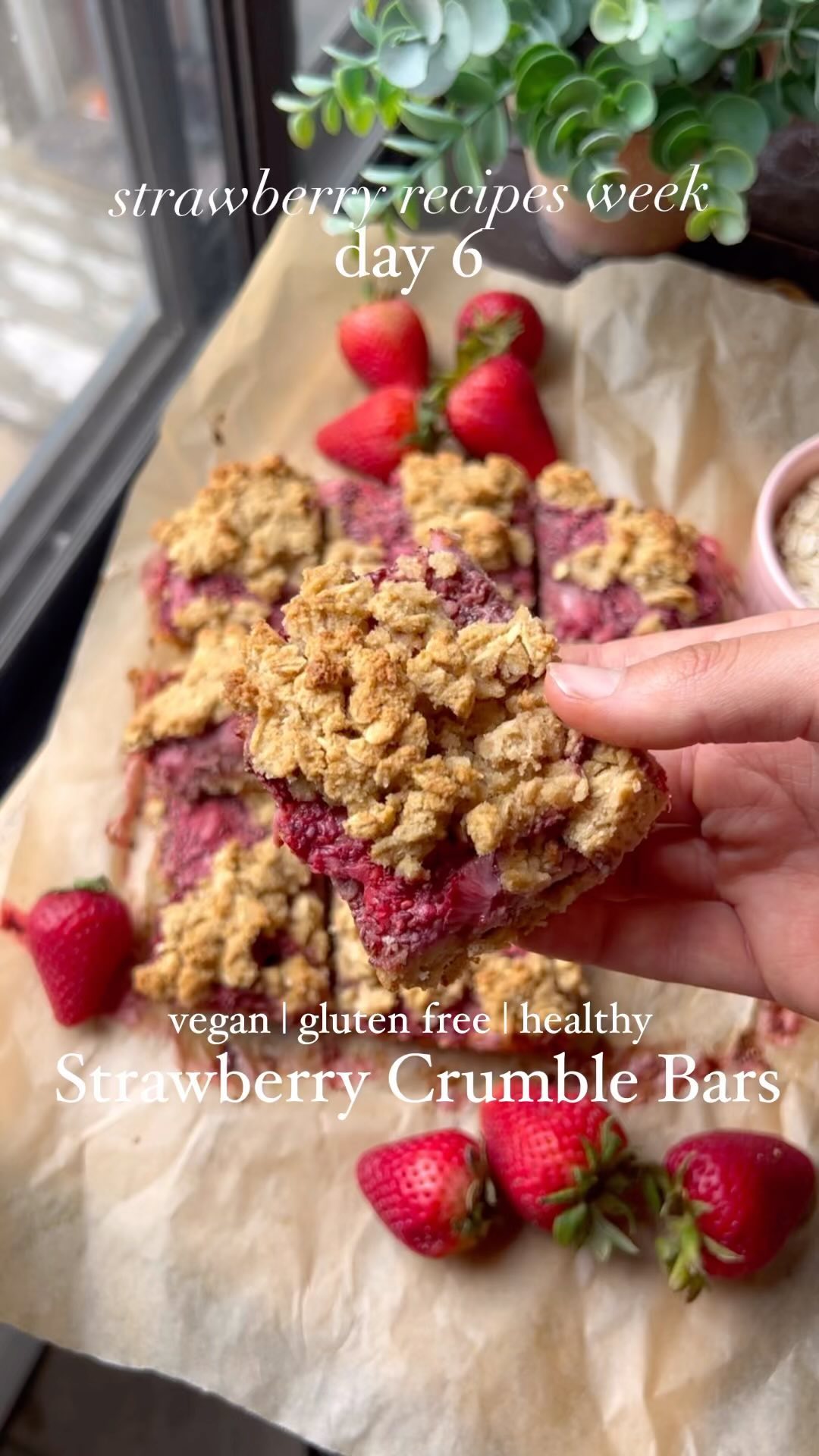 Gluten-Free Vegan Strawberry Crumble Bars