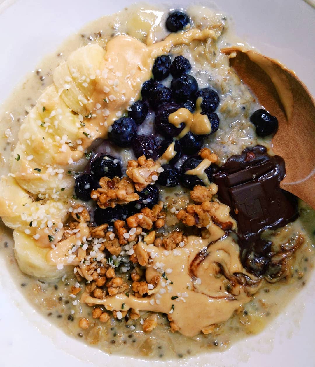 Messy and Yummy Oatmeal Breakfast Bowl