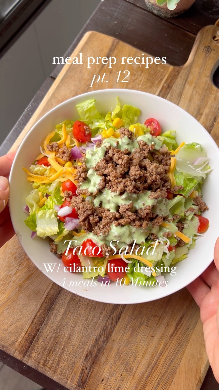 Taco Salad with Cilantro Yogurt Dressing