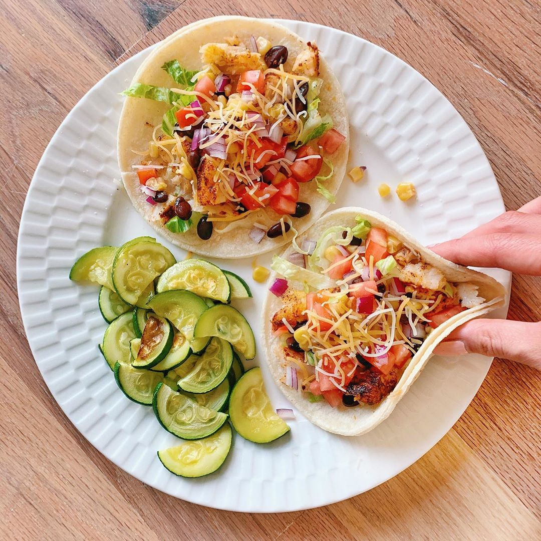 Baked Seasoned Fish Tacos with Fresh Toppings