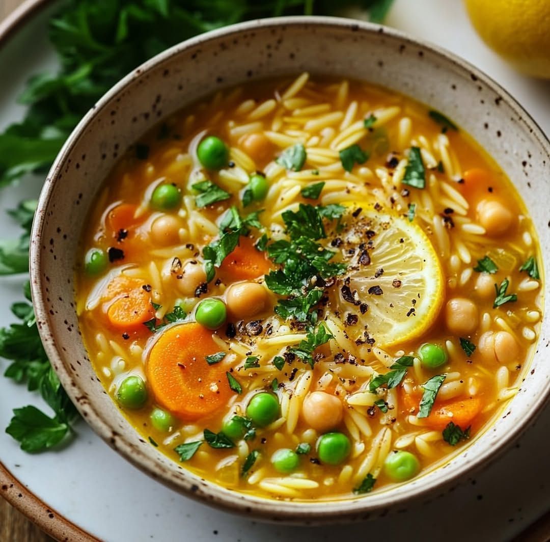 Lemon Orzo Vegetable Soup