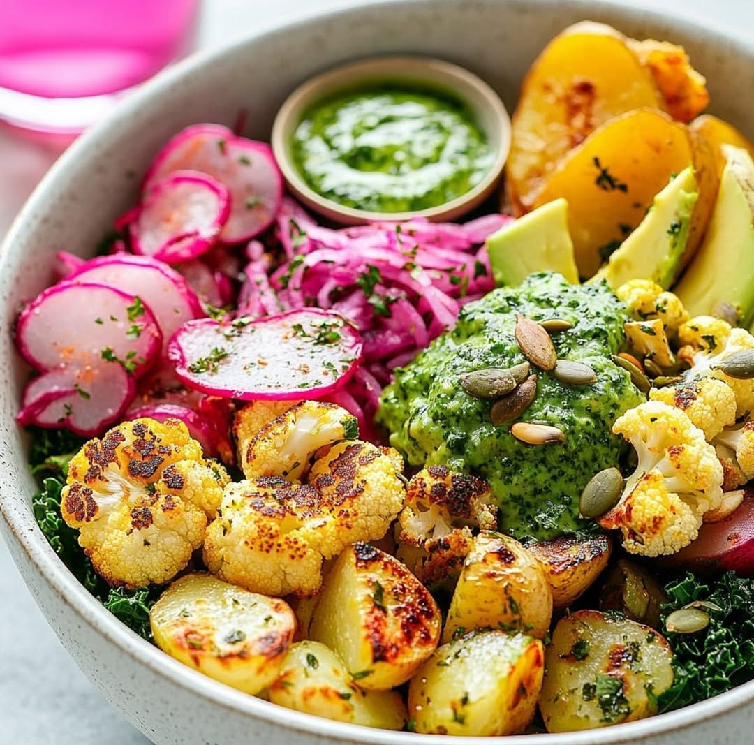 Cauliflower Chickpea Potato Bowls