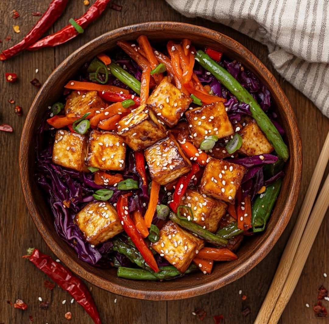 Szechuan Tofu Stir-Fry with Vegetables