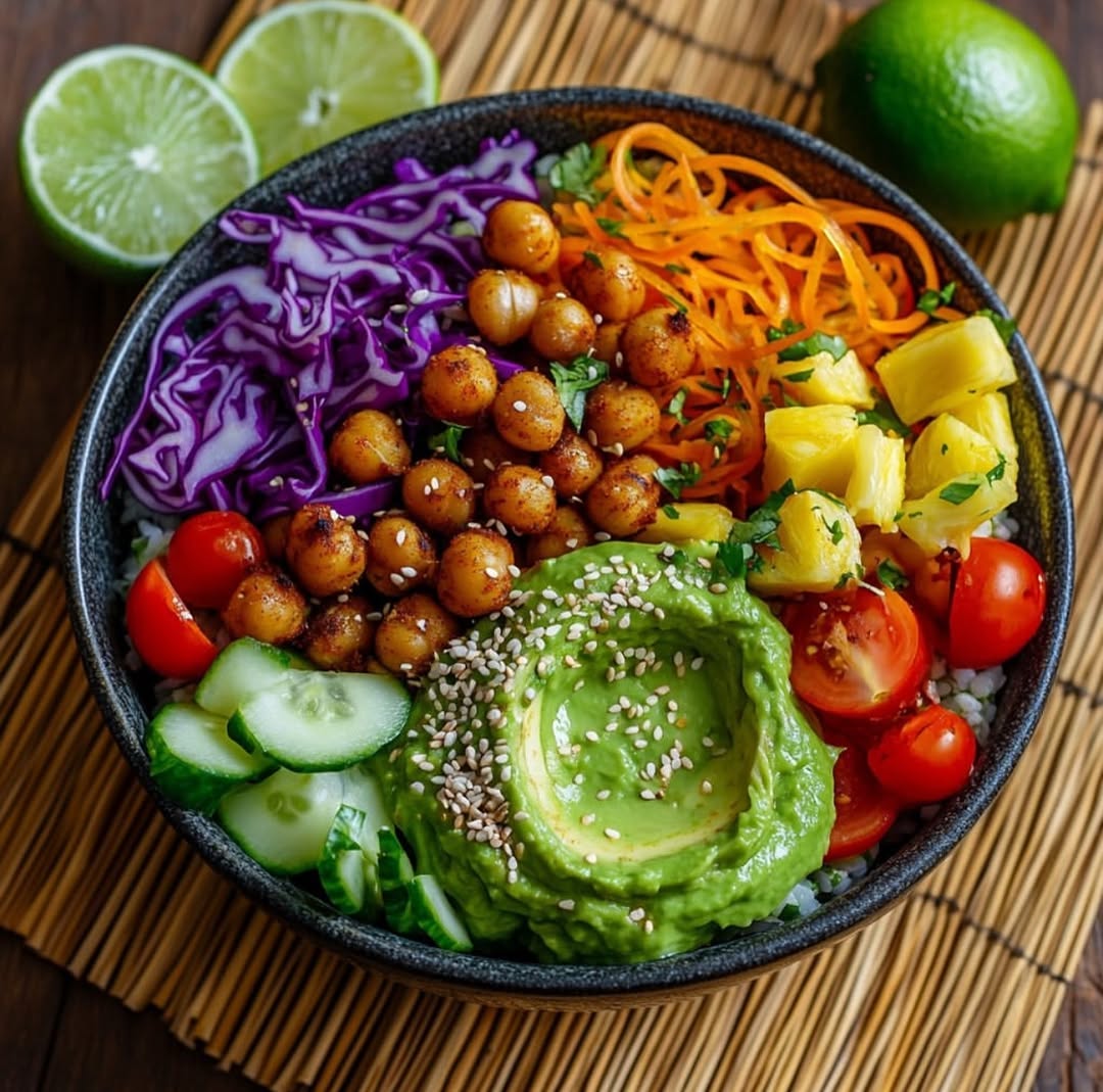 Vegan Buddha Bowl with Avocado Lime Dressing