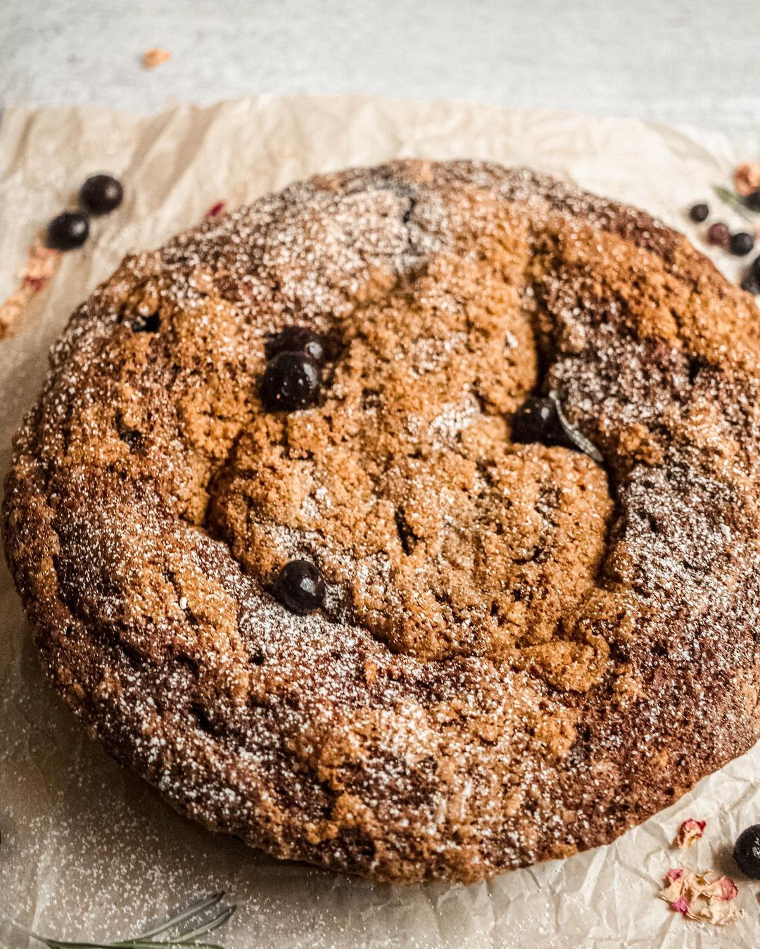 Blueberry Banana Coffee Cake with Cinnamon Swirl