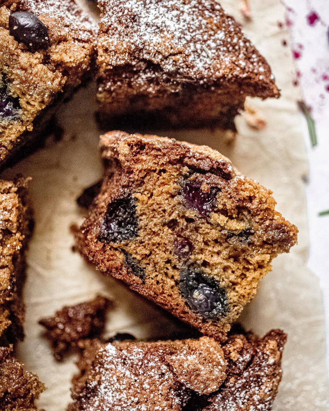 Blueberry Banana Coffee Cake with Cinnamon Swirl