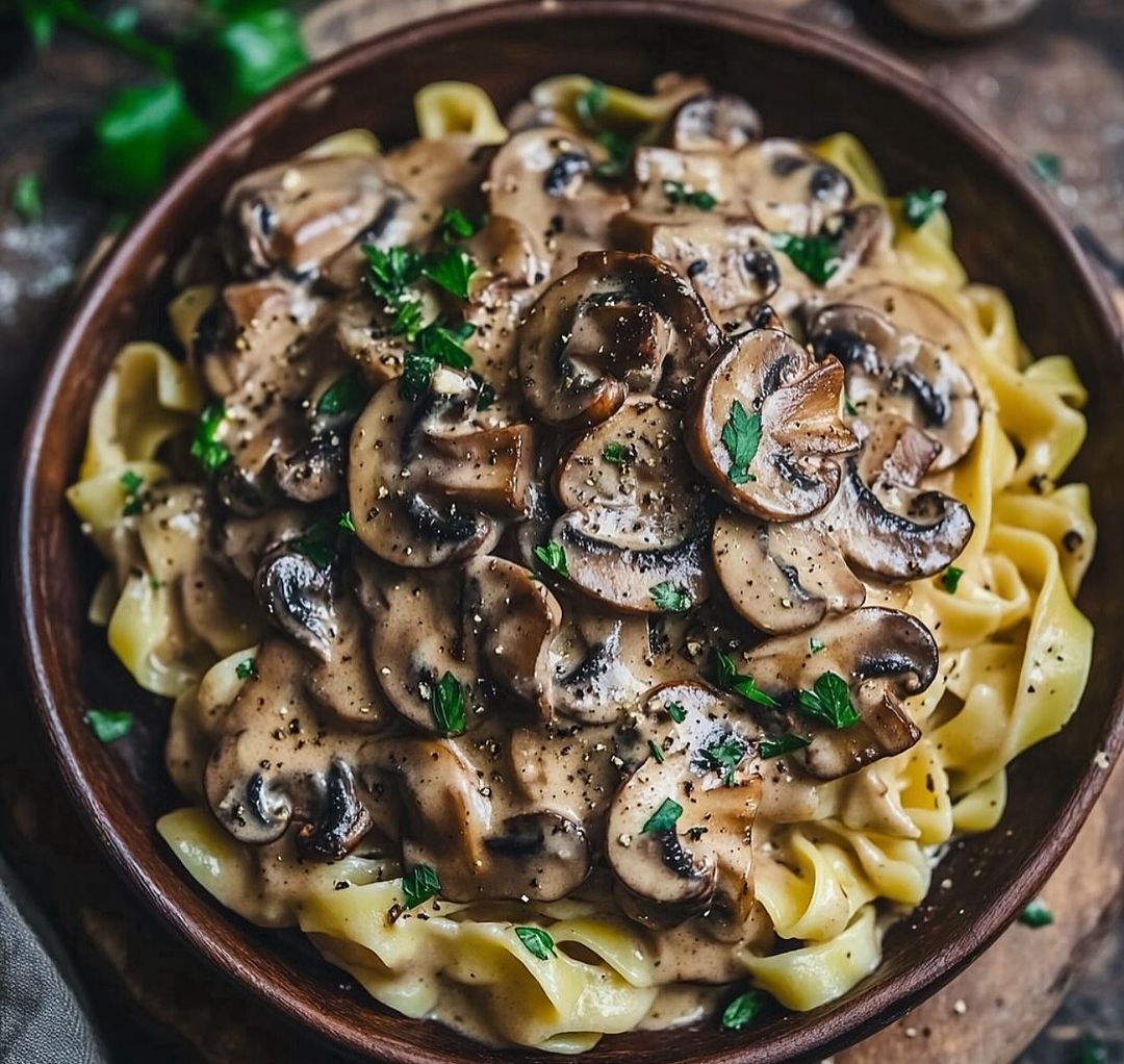 Vegan Mushroom Stroganoff with Cashew Cream