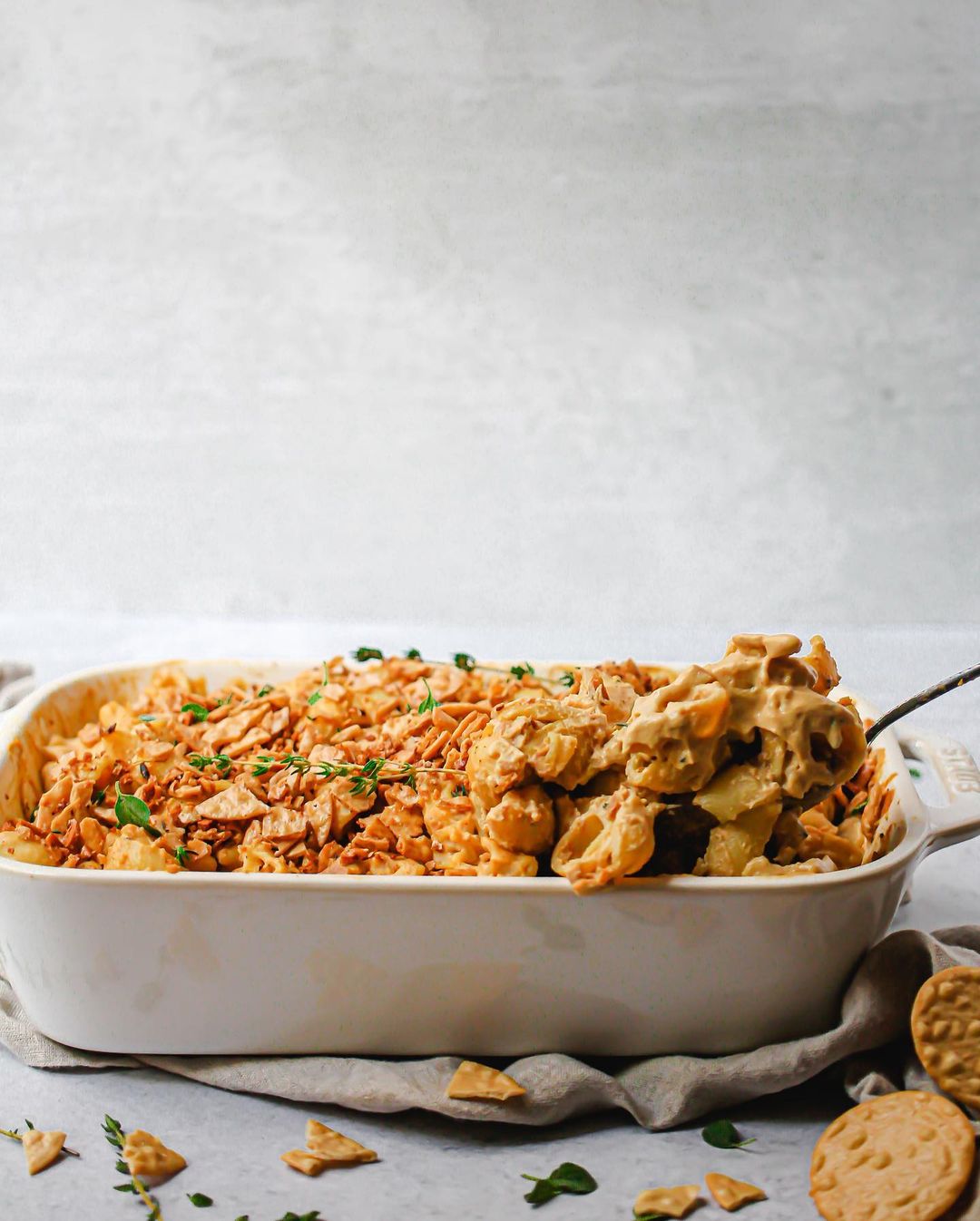 Vegan Butternut Squash Mac and Cheese with Cracker Crust