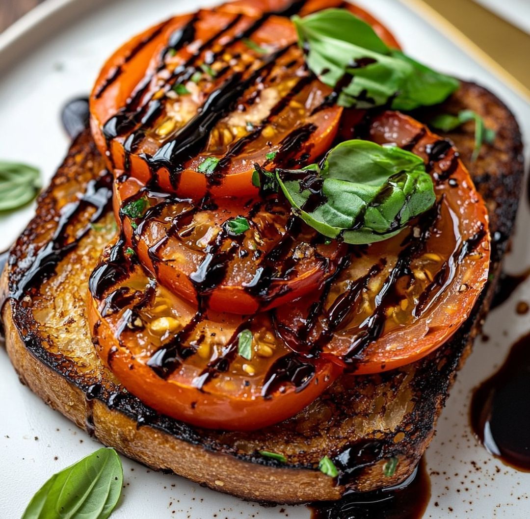Air Fryer Cottage Cheese Caprese Toast