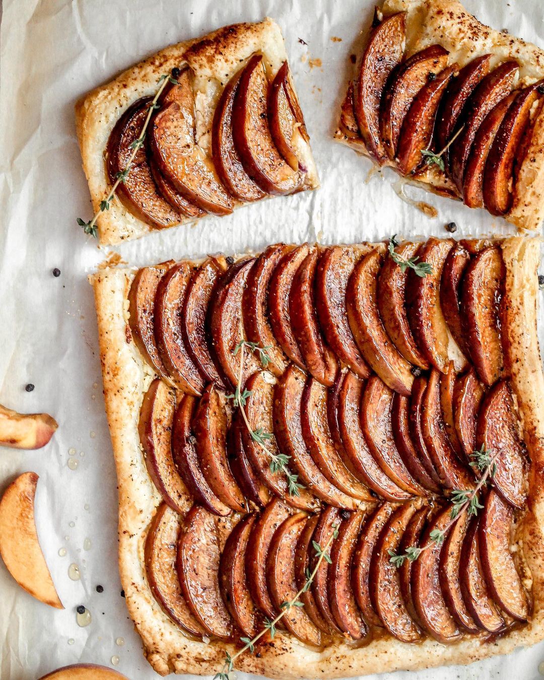 Roasted Peach and Goat Cheese Tart with Honey