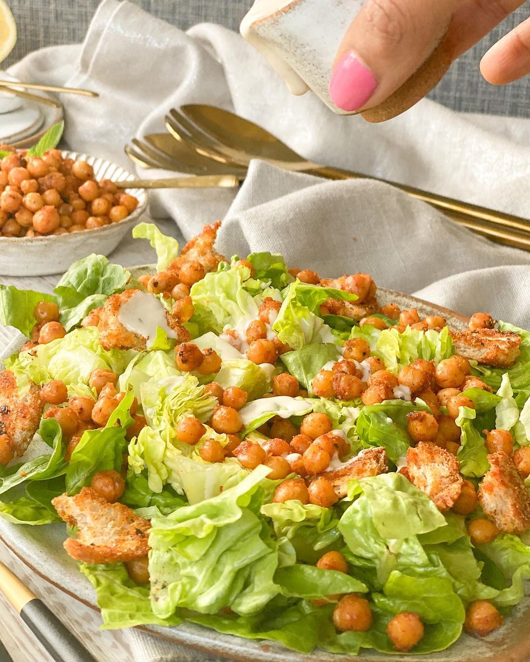 Crispy Chickpea Caesar Salad