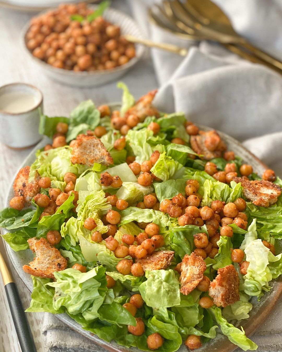 Crispy Chickpea Caesar Salad