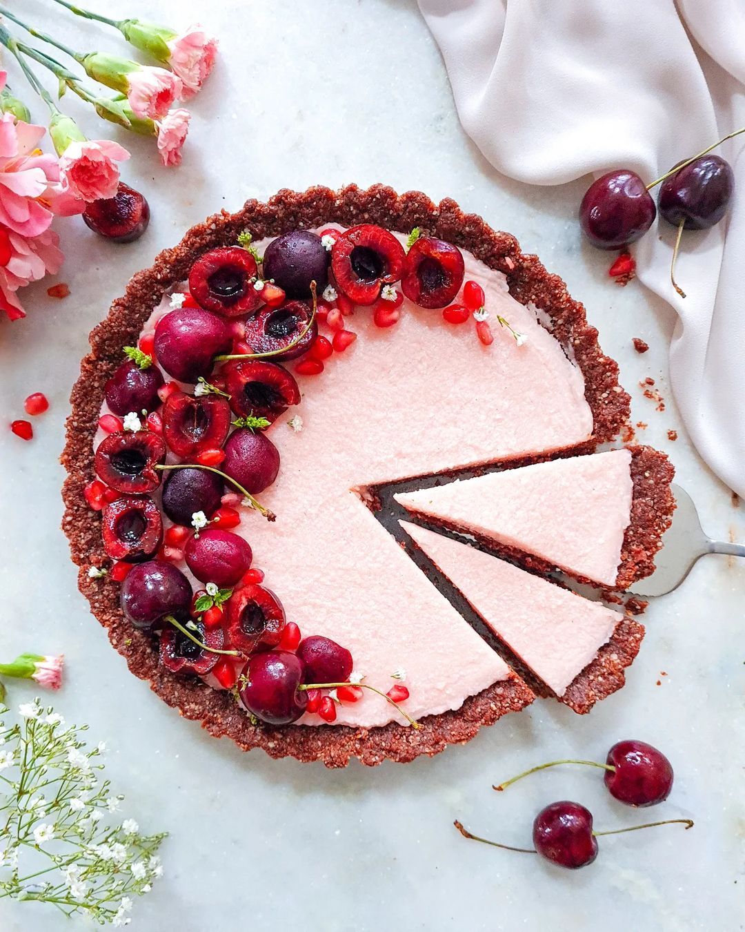 Chocolate Cherry Almond Tart