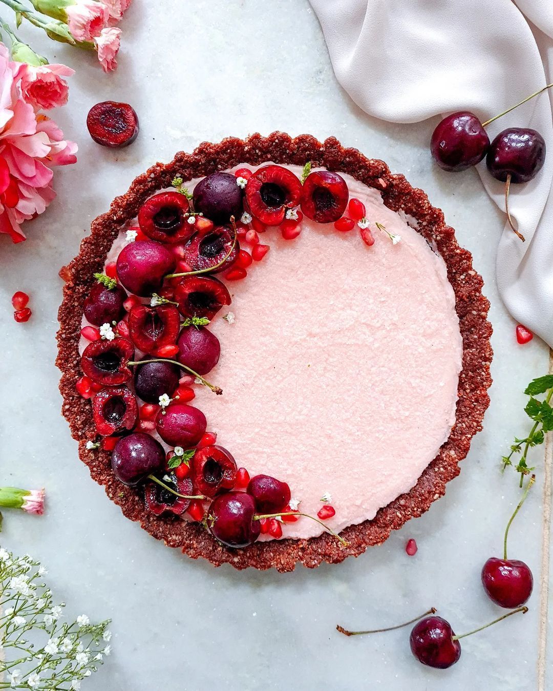 Chocolate Cherry Almond Tart