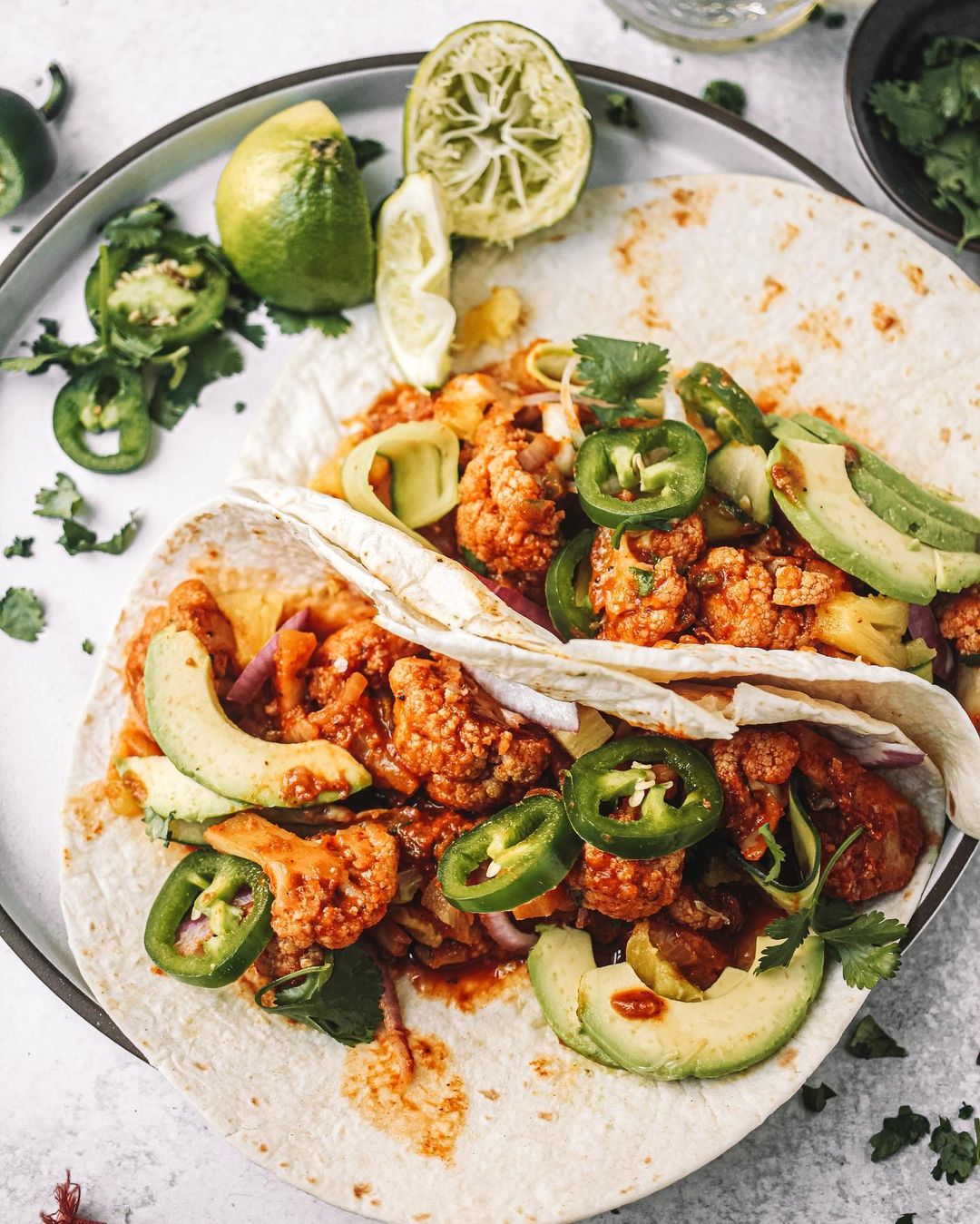 Spicy Vegan Cauliflower Al Pastor Tacos