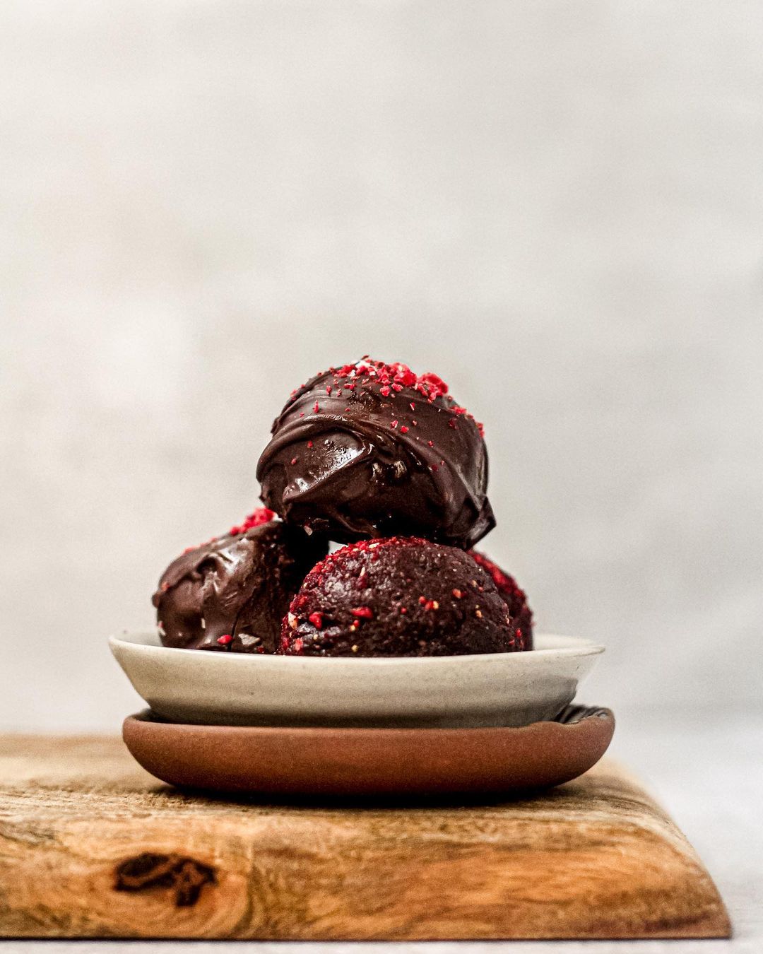 Vegan Strawberry Chocolate Cashew Butter Truffles