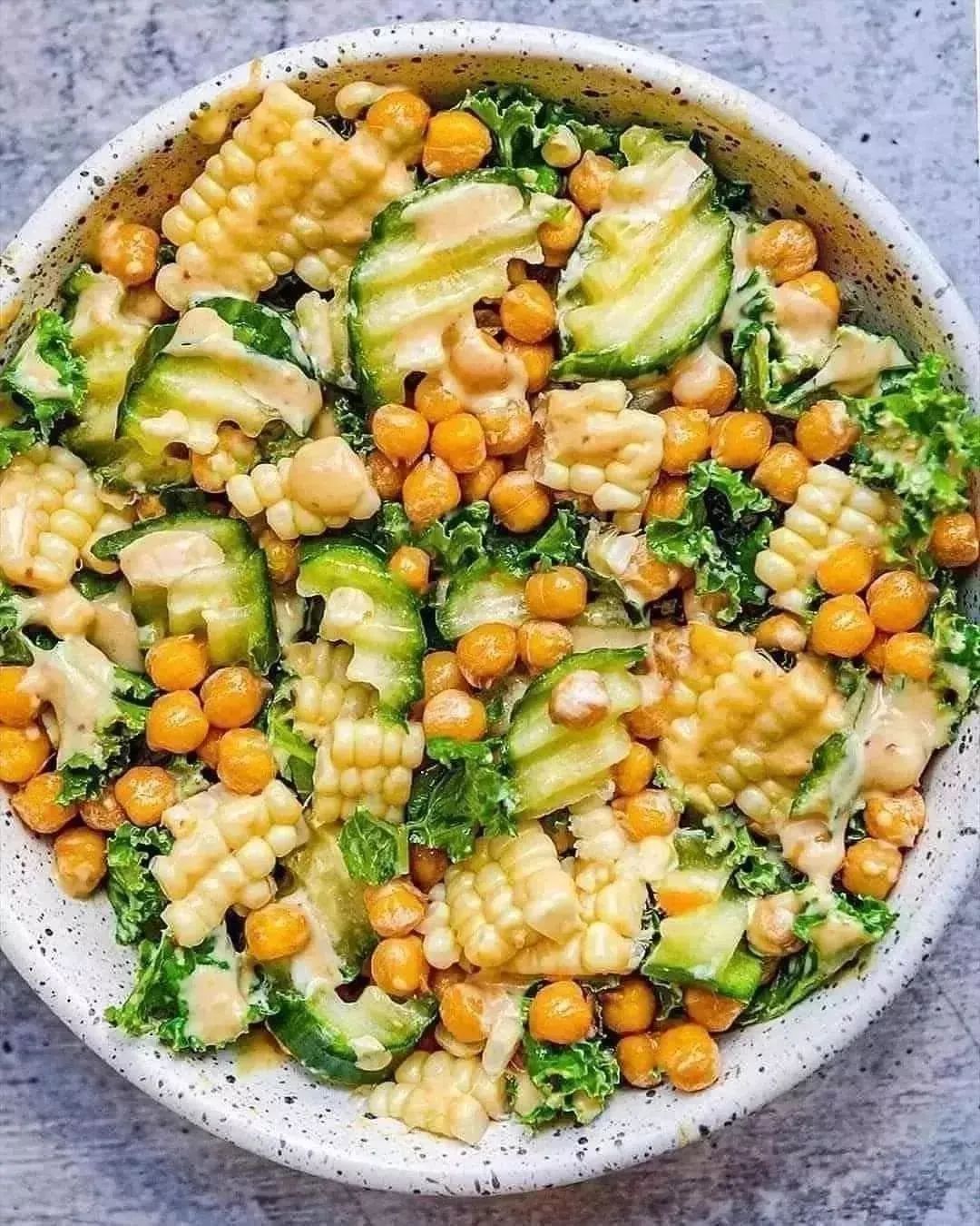 Roasted Chickpea Salad with Creamy Dressing