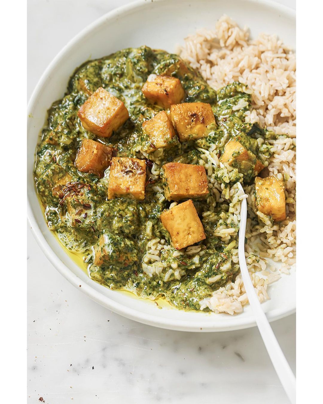 Easy Crispy Tofu Saag