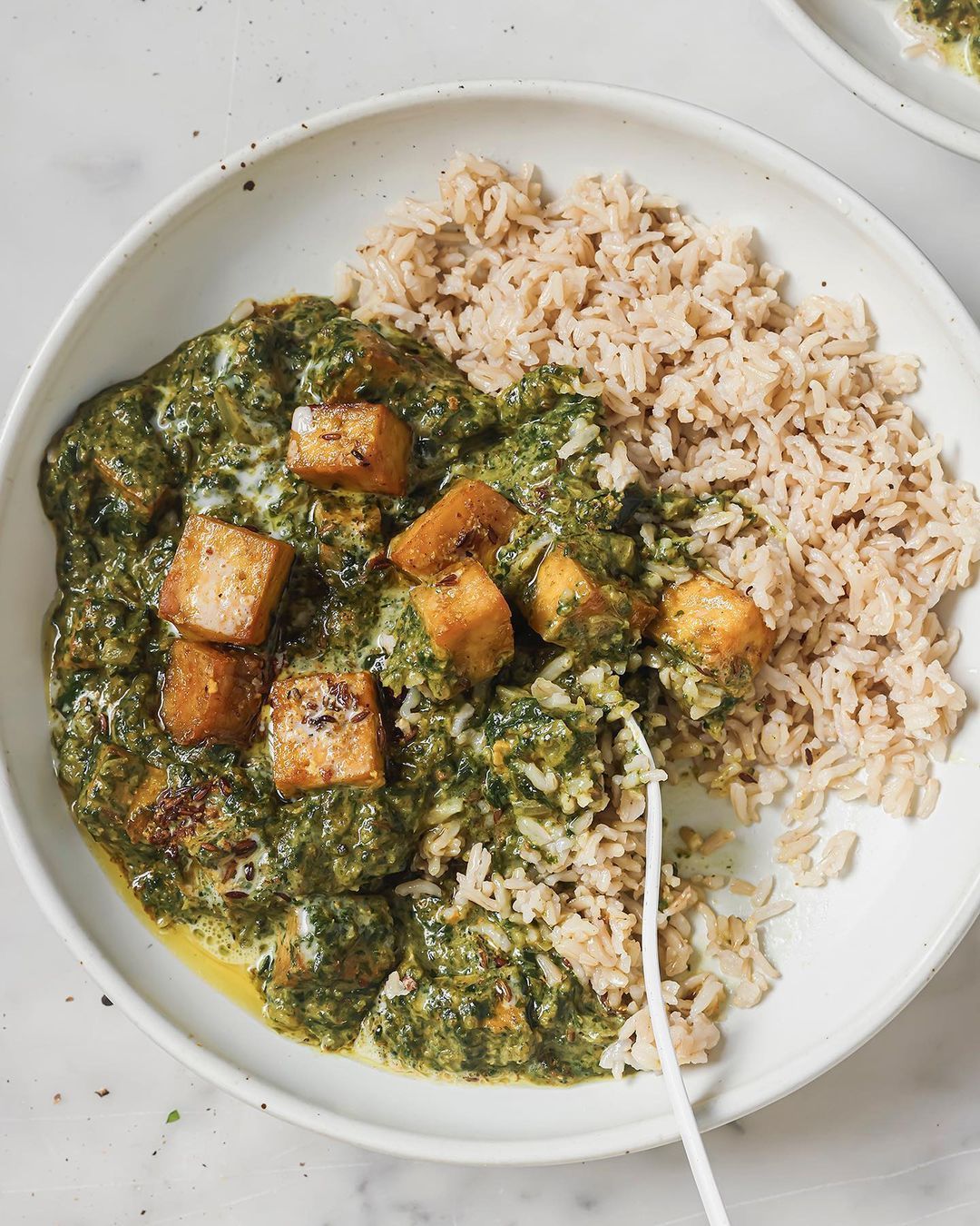 Crispy Tofu Saag Curry