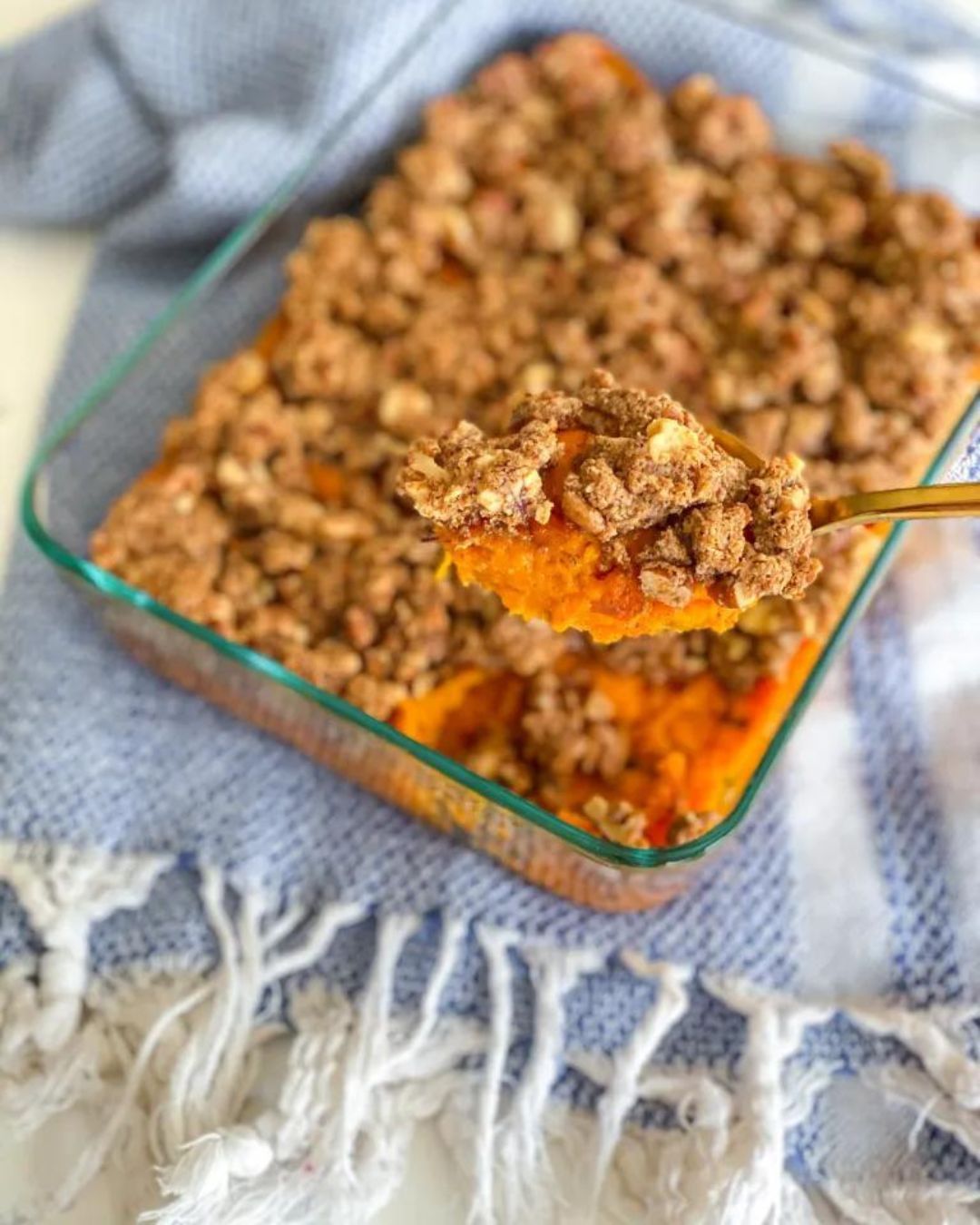 Vegan Sweet Potato Casserole with Pecan Topping