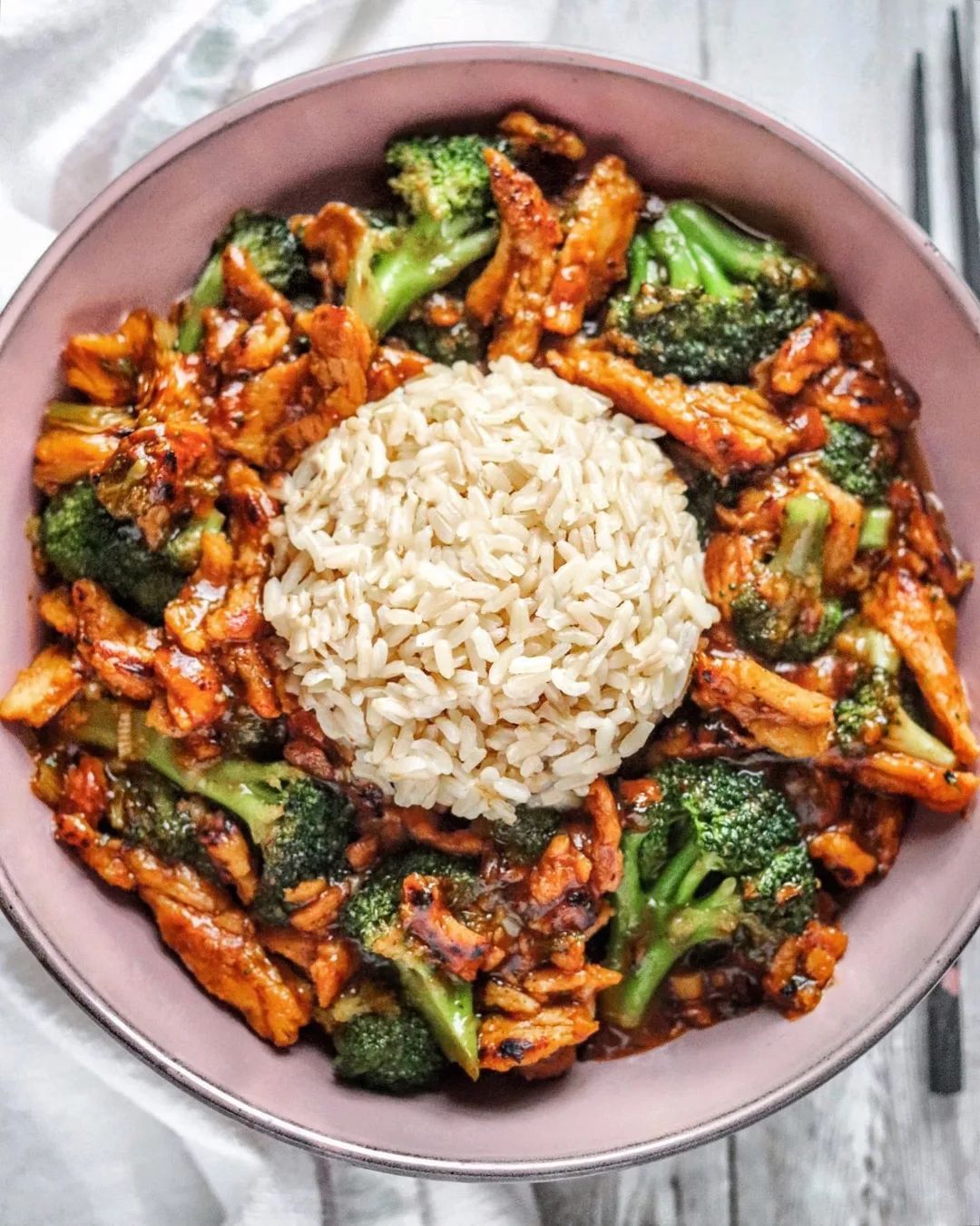Saucy Soy Curls with Broccoli and Brown Rice