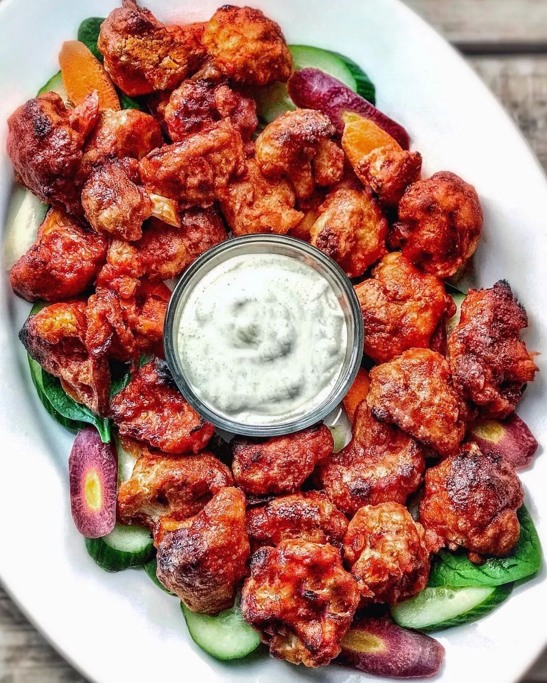 Cauliflower Wings with Ranch Dip