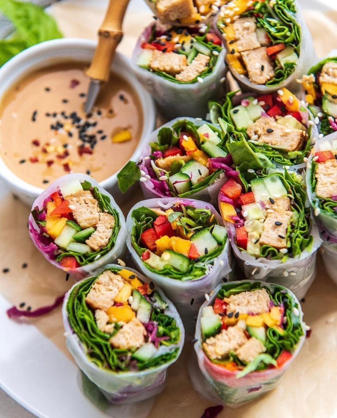 Mango Spring Rolls with Tempeh