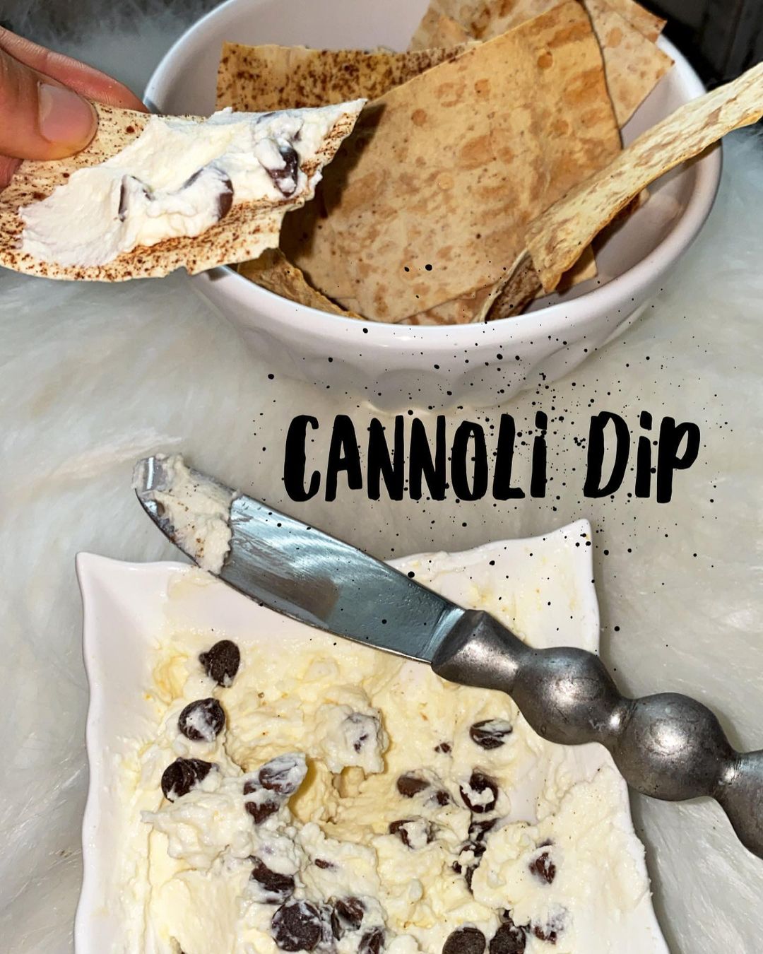 Cannoli Dip with Cinnamon Baked Chips