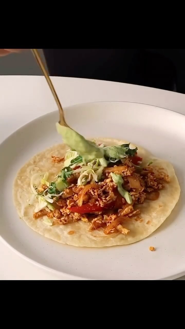 Shredded Tofu Tacos with Cilantro Lime Sauce