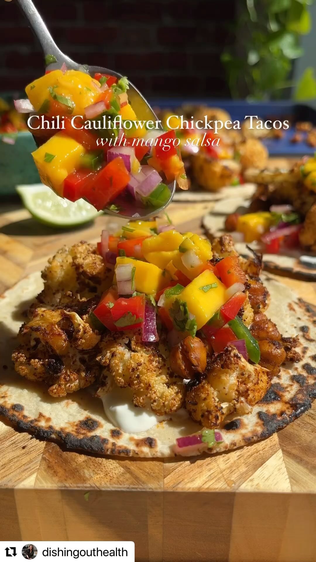 Chili-Roasted Cauliflower and Chickpea Tacos