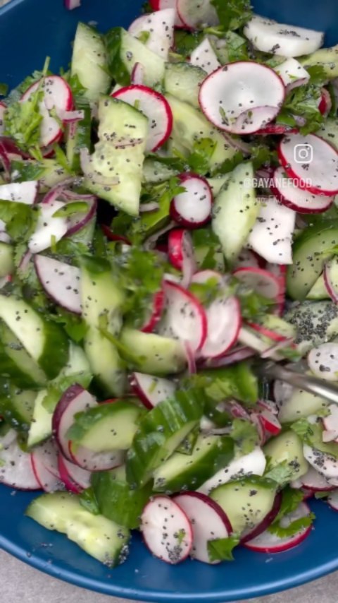 Fresh Cucumber and Radish Salad with Ginger Dressing