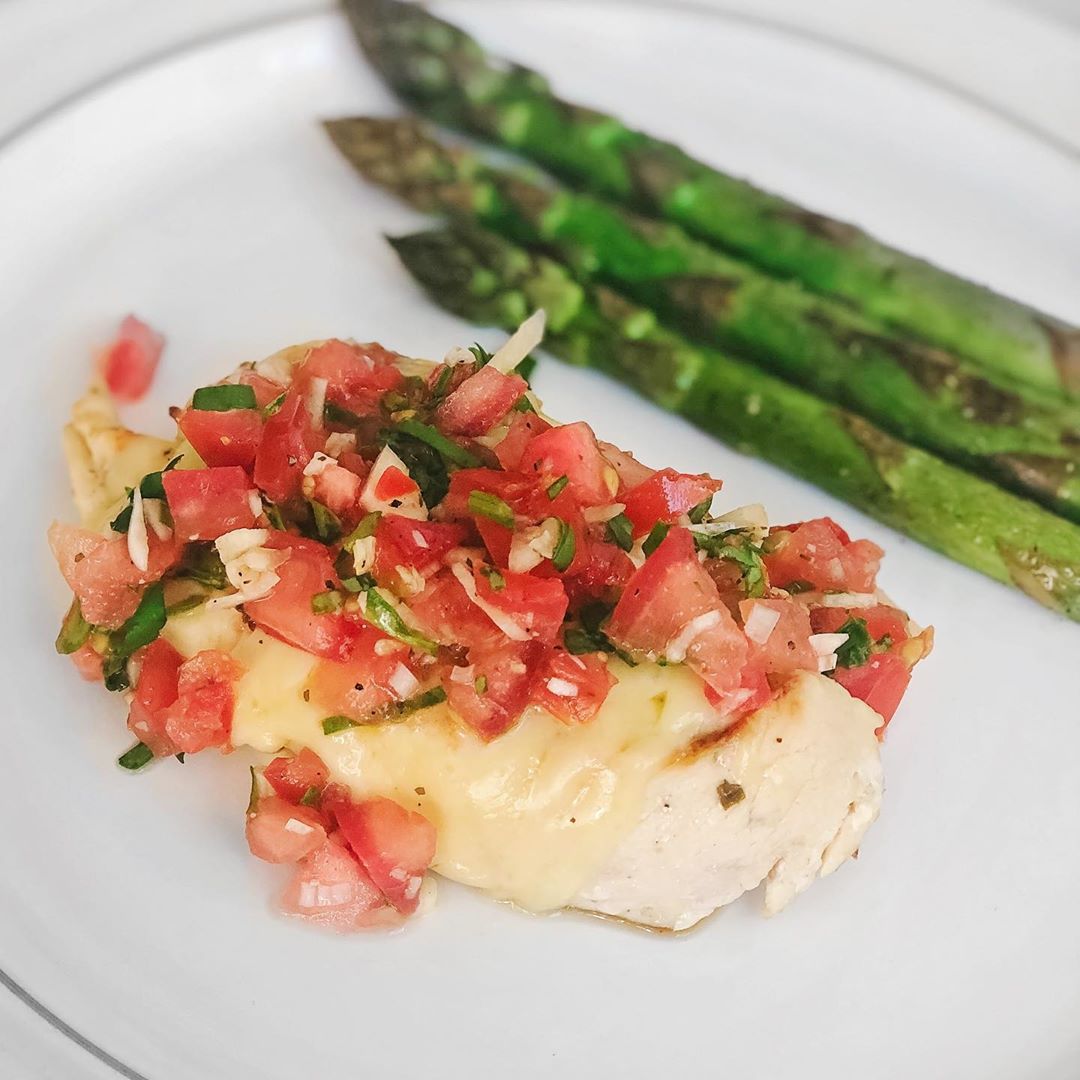 Grilled Chicken Bruschetta with Cheese