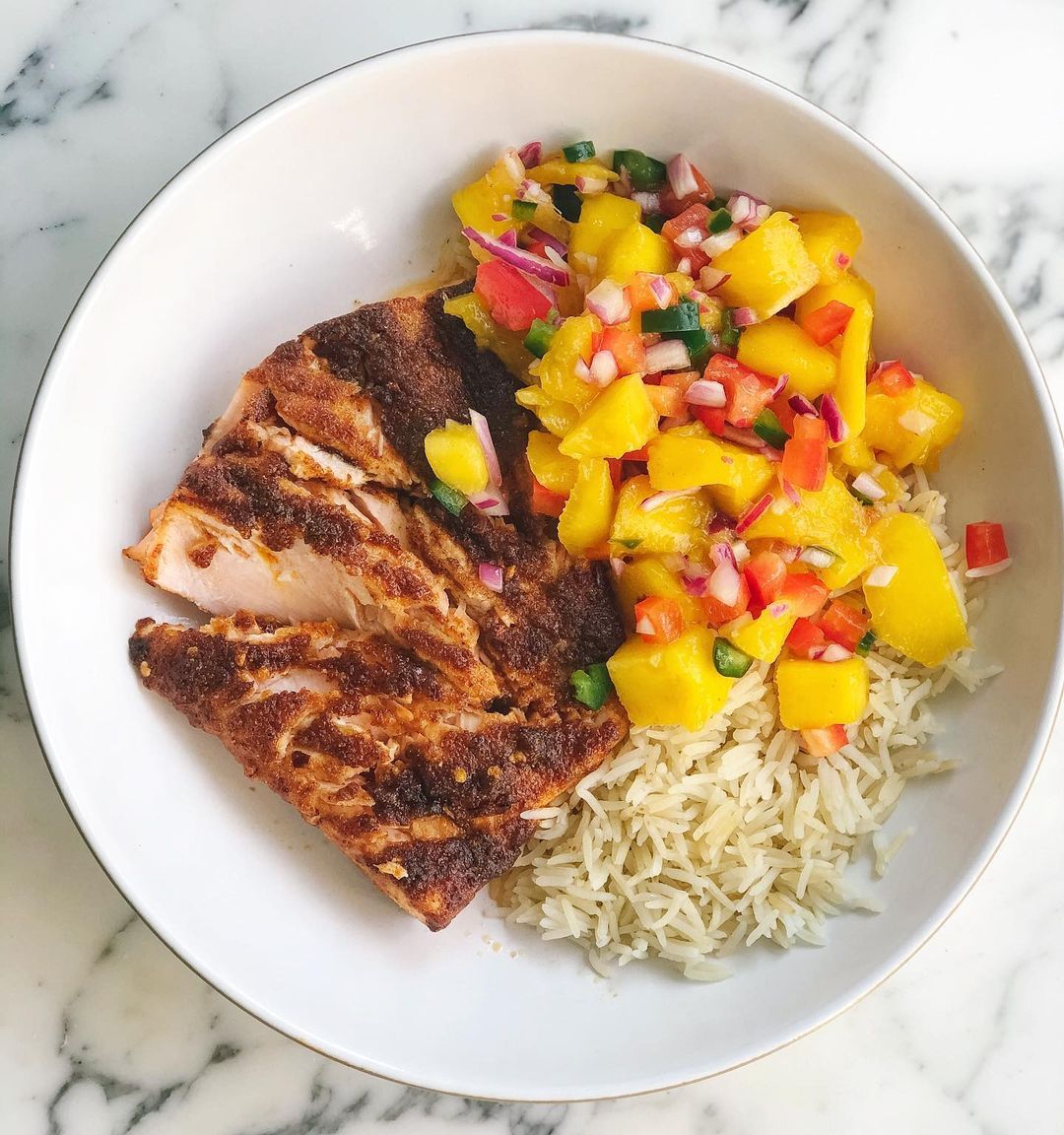 Mango Salsa Salmon Bowls